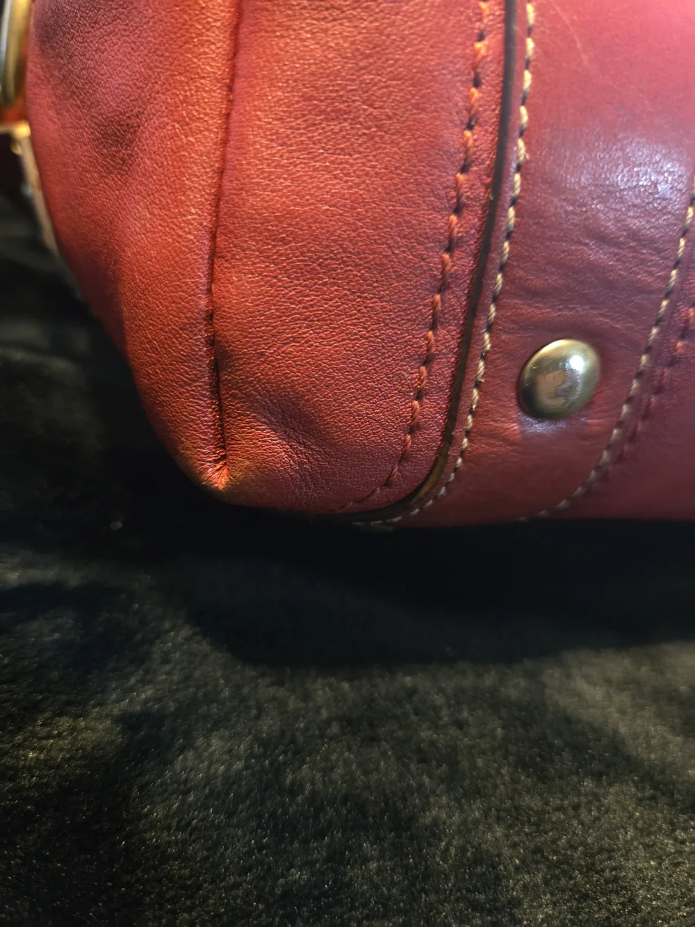 Coach Carly Large Hobo 10616 Red Nappa Leather Y2K Cherry Brass Rare 14